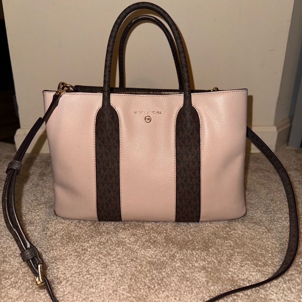 Michael Kors Blush and Dark Brown Satchel